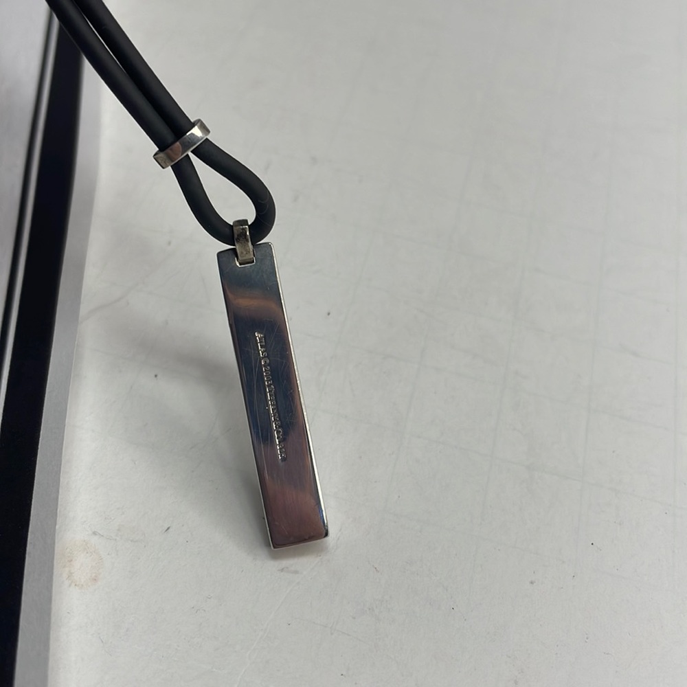 Authentic Tiffany & Co sterling Silver Bar & cord Necklace with COA - Picture 6 of 9